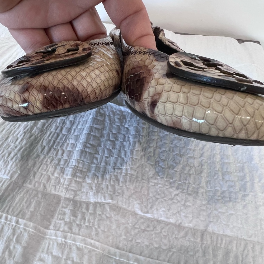 Tory Burch Reva Python Effect Ballet Flats sz 7.5 - image 3